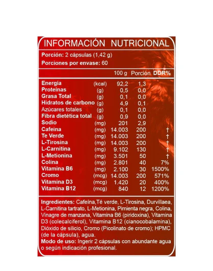 QUEMADOR DE GRASA LIPO 9 BESTIAL 120 CAPS. - Imagen 2