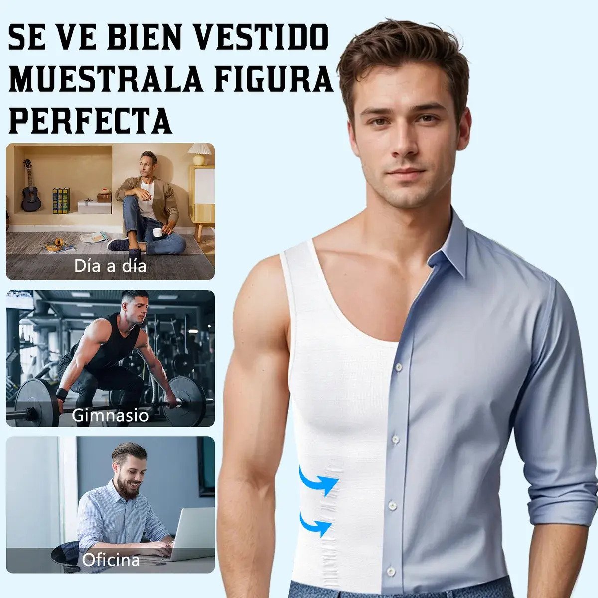 Camiseta Reductora y de Compresión Deportiva para Hombre - Imagen 5