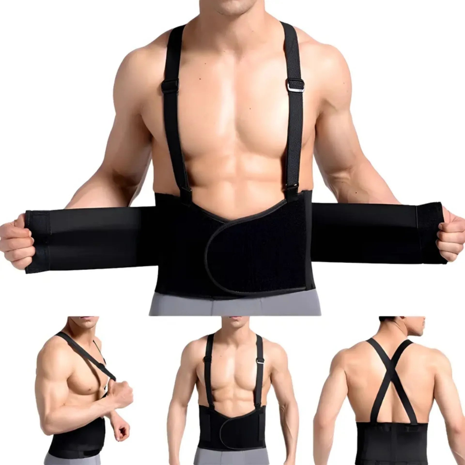 Cinturón de Soporte Lumbar con Tirantes Ajustables